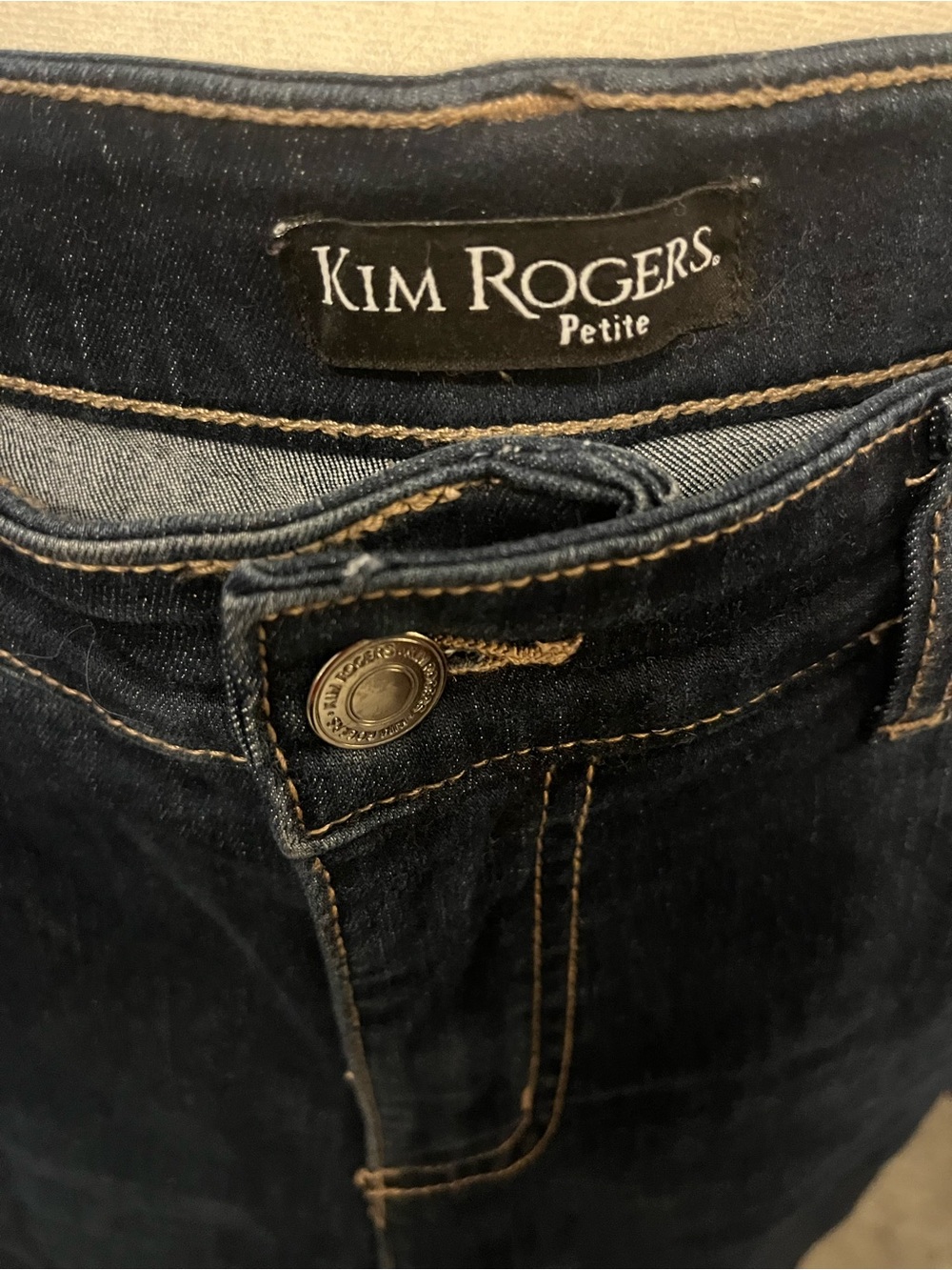 Kim Rogers Petite Dark Blue Jeans with Contrast Stitching